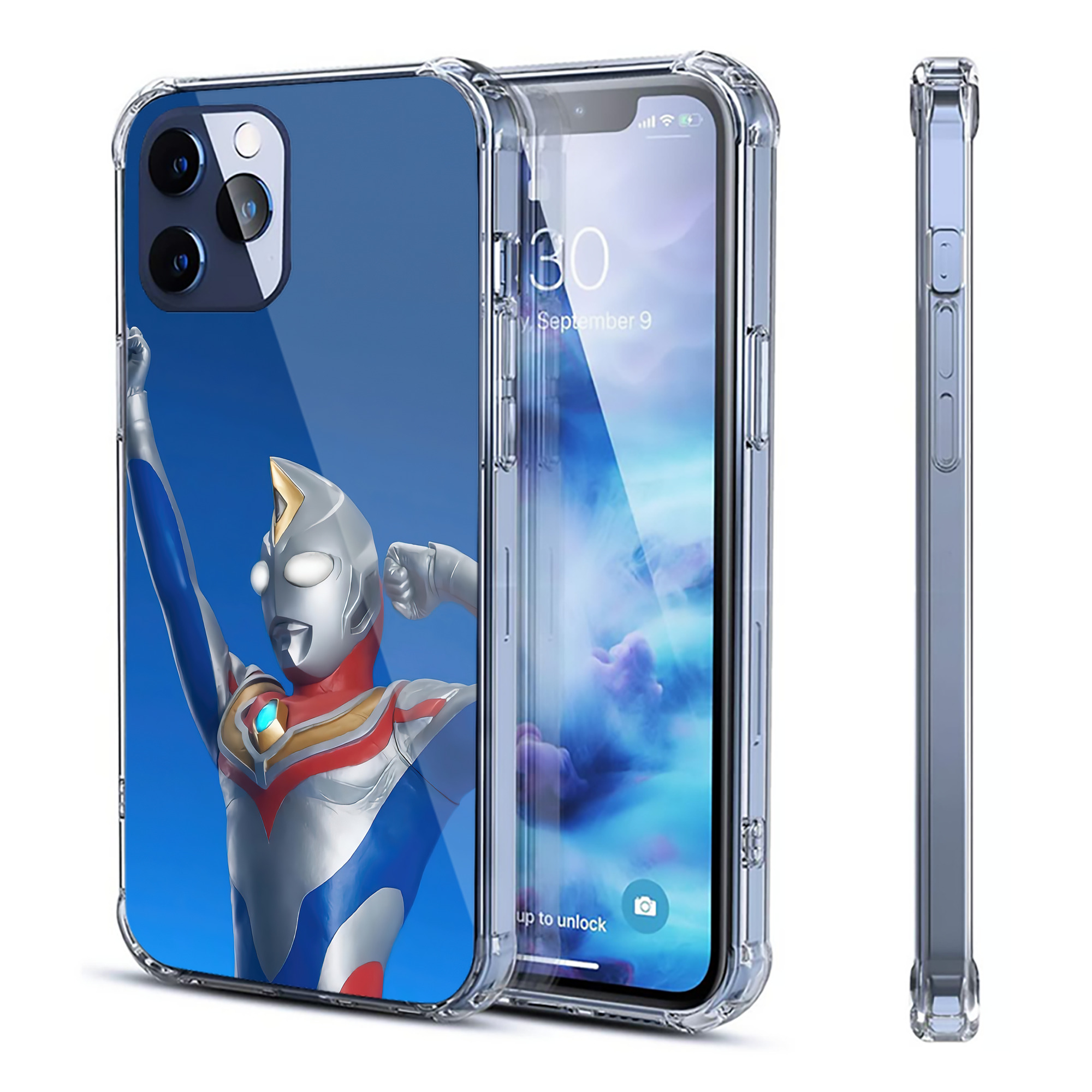 （画像用） ウルトラマン Ultraman 【iPhone 12シリーズ対応】透明スマホケース（クリアソフトケース）